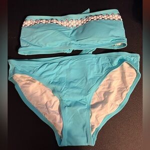 Michael Kors Turquoise Beaded Bikini Set